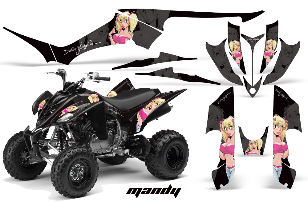 Yamaha Raptor 350 Graphics Mandy Pink Black